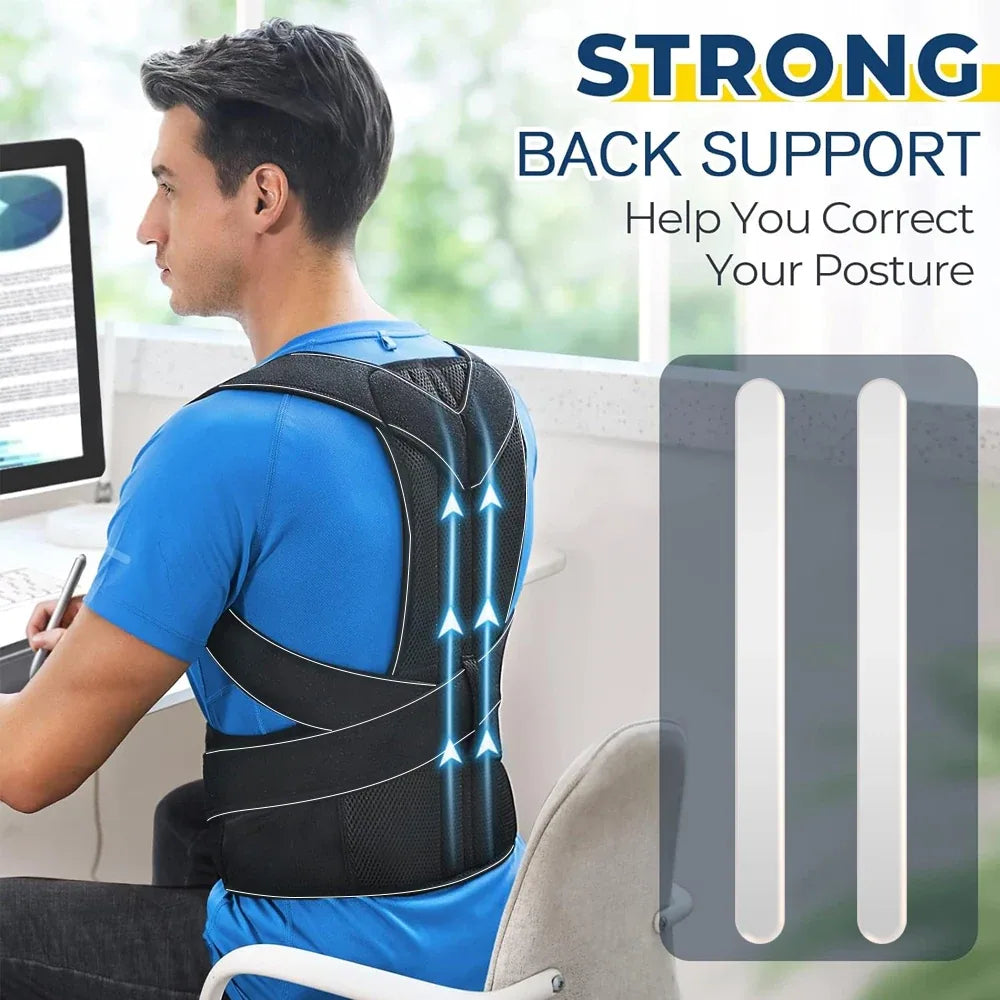 Dual-Support Posture Corrector Brace